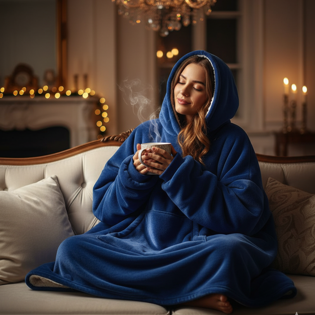 Bata-manta con capucha - Perfecta para los dias frios. Comodidad y calor al alcanze de tu mano.