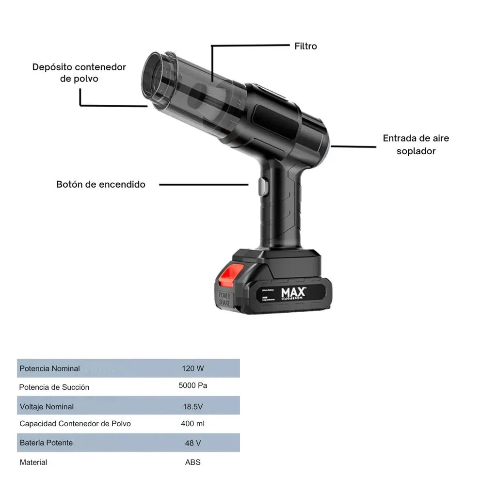 Aspiradora multifuncion . Limpia rapido y sin cables. Aspira polvo, liquidos y hasta pelos.