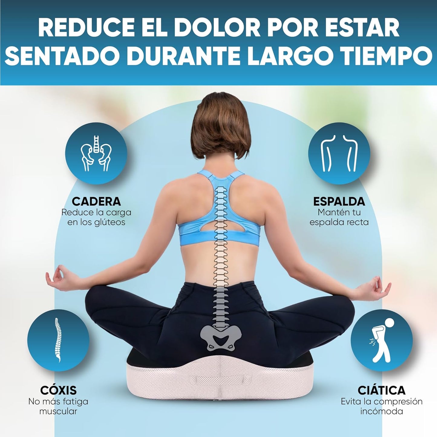 !OFERTA¡ 2X1. Cojín Anatómico Antideslizante. Corrige tu postura y problemas de espalda mientras trabajas.