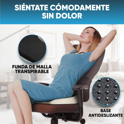 !OFERTA¡ 2X1. Cojín Anatómico Antideslizante. Corrige tu postura y problemas de espalda mientras trabajas.