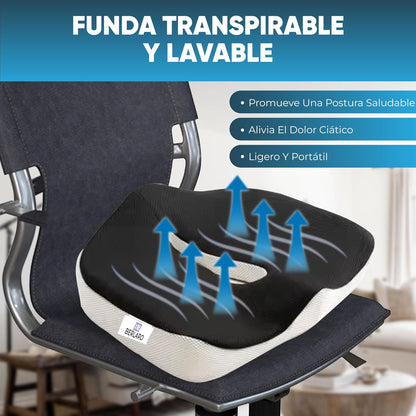 !OFERTA¡ 2X1. Cojín Anatómico Antideslizante. Corrige tu postura y problemas de espalda mientras trabajas.