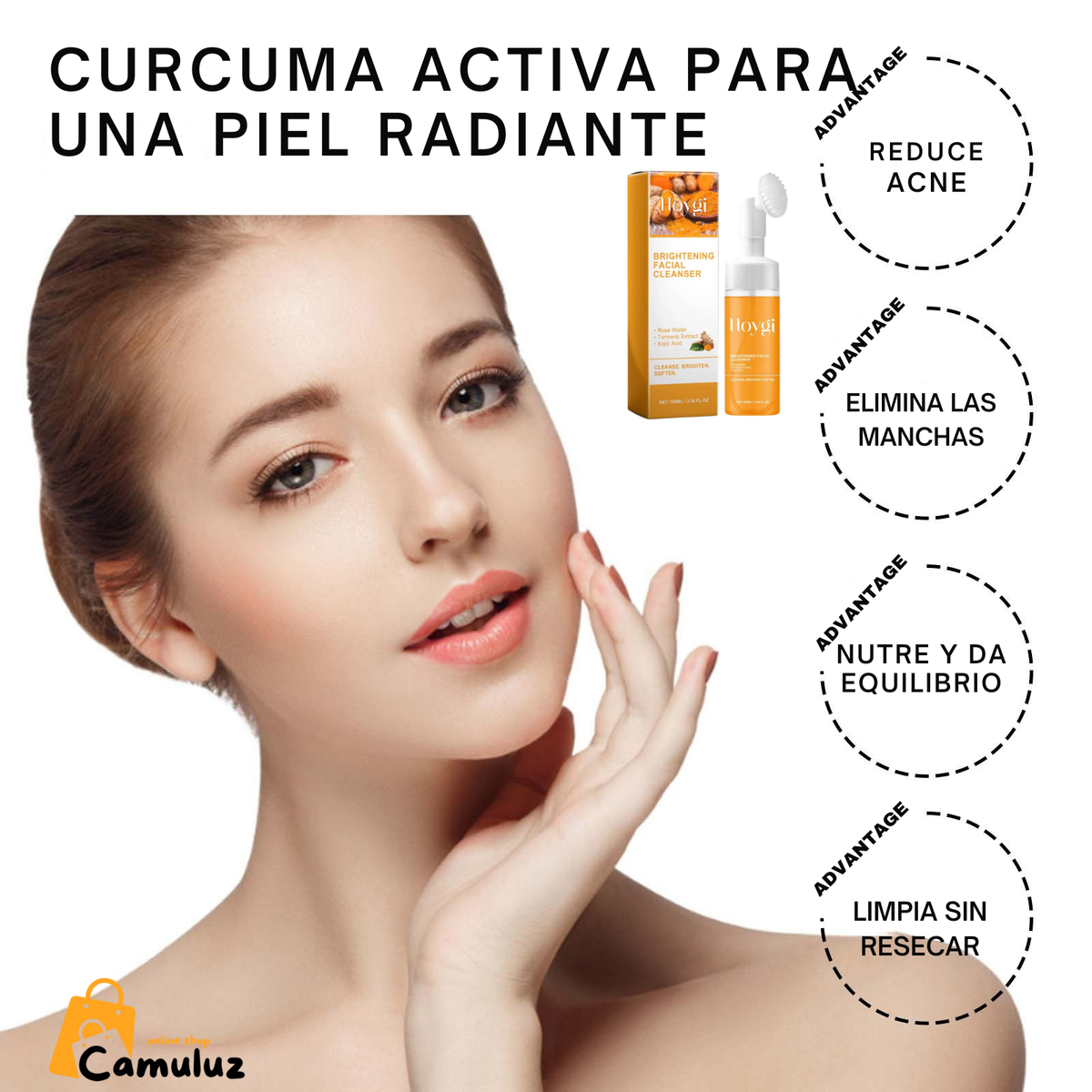 Limpiador facial curcuma✨ Limpia tu piel en profundidad sin resecarla - Con curcuma y activos suaves ✨¡OFERTA 2X1!