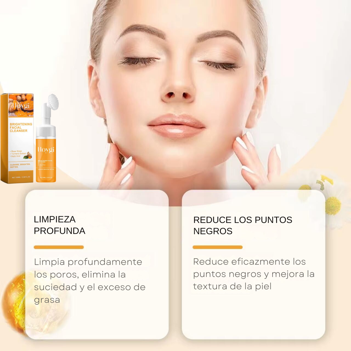 Limpiador facial curcuma✨ Limpia tu piel en profundidad sin resecarla - Con curcuma y activos suaves ✨¡OFERTA 2X1!